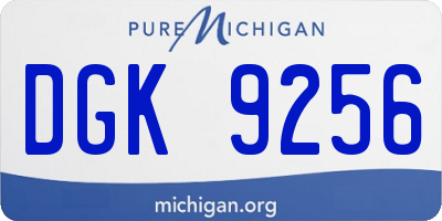 MI license plate DGK9256