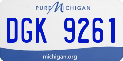 MI license plate DGK9261