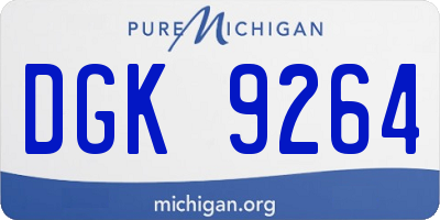 MI license plate DGK9264