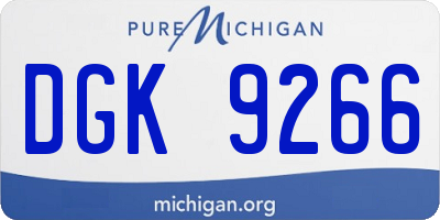 MI license plate DGK9266