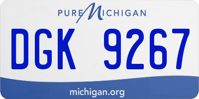 MI license plate DGK9267