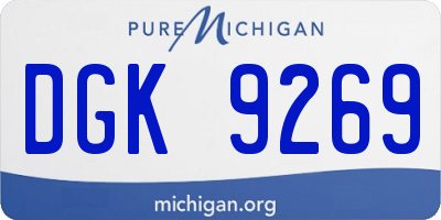 MI license plate DGK9269
