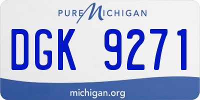 MI license plate DGK9271