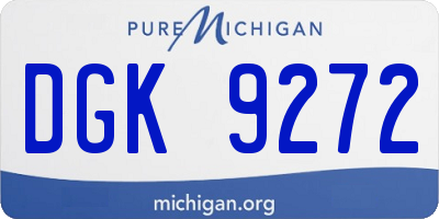 MI license plate DGK9272