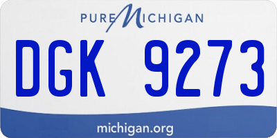 MI license plate DGK9273