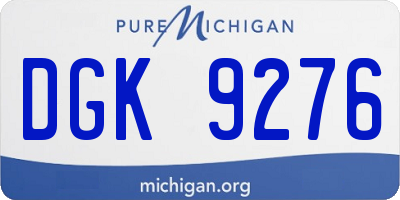 MI license plate DGK9276