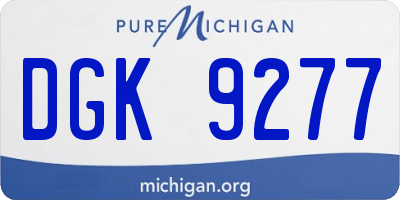 MI license plate DGK9277