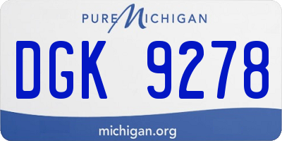 MI license plate DGK9278