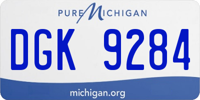 MI license plate DGK9284