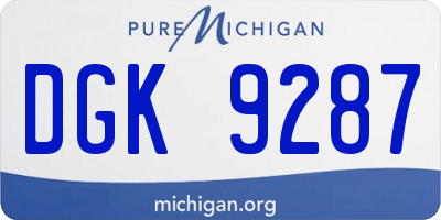 MI license plate DGK9287