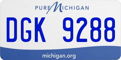 MI license plate DGK9288