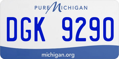 MI license plate DGK9290