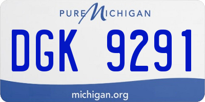 MI license plate DGK9291