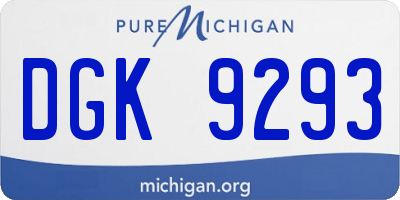 MI license plate DGK9293