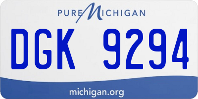 MI license plate DGK9294