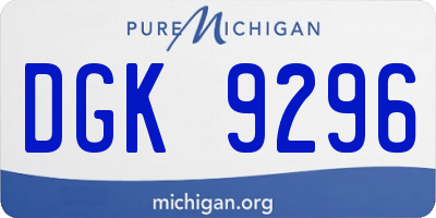 MI license plate DGK9296