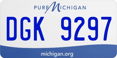 MI license plate DGK9297