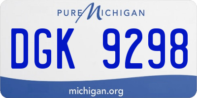 MI license plate DGK9298