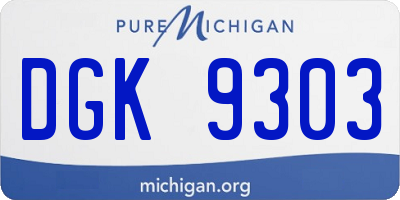 MI license plate DGK9303
