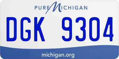 MI license plate DGK9304