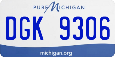 MI license plate DGK9306