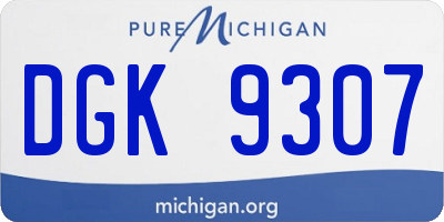 MI license plate DGK9307