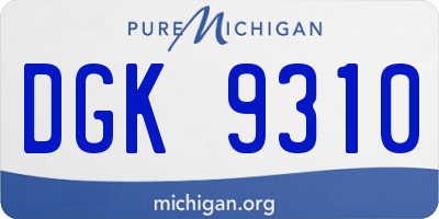 MI license plate DGK9310