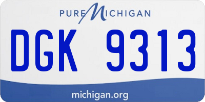 MI license plate DGK9313