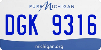 MI license plate DGK9316