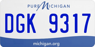 MI license plate DGK9317