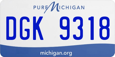 MI license plate DGK9318