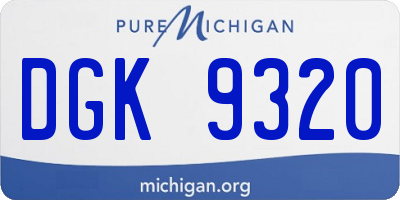 MI license plate DGK9320