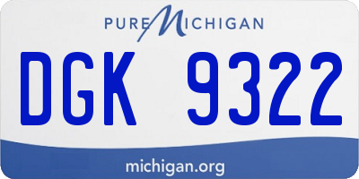 MI license plate DGK9322