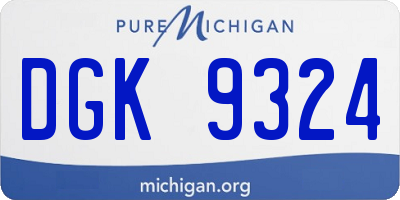 MI license plate DGK9324