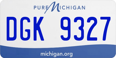 MI license plate DGK9327