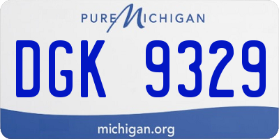 MI license plate DGK9329
