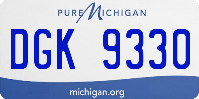 MI license plate DGK9330