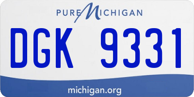 MI license plate DGK9331