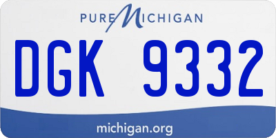 MI license plate DGK9332