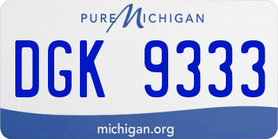 MI license plate DGK9333