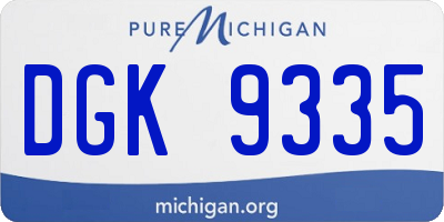 MI license plate DGK9335
