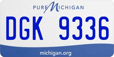 MI license plate DGK9336