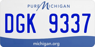 MI license plate DGK9337