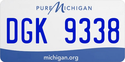 MI license plate DGK9338