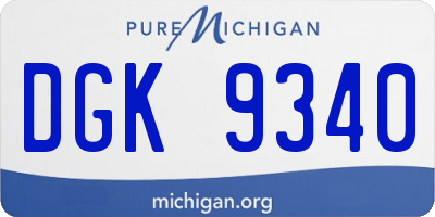 MI license plate DGK9340