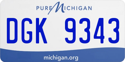 MI license plate DGK9343