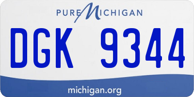 MI license plate DGK9344