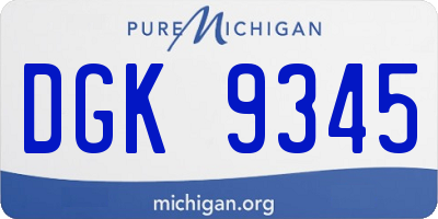 MI license plate DGK9345