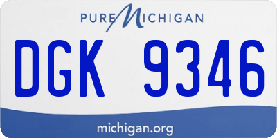 MI license plate DGK9346