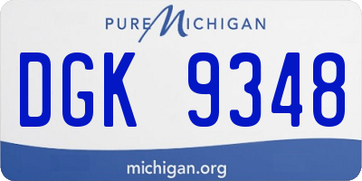 MI license plate DGK9348